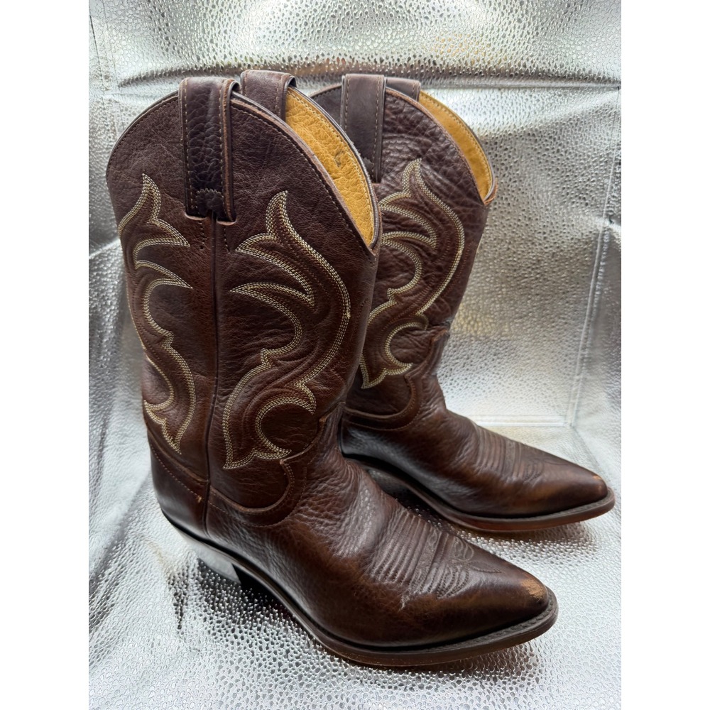 Justin Womens Brown Leather Western Cowboy Boots Pointed Toe 78843 Size 7 B